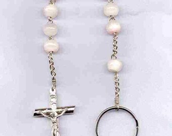 Rose quartz 1 decade chain pocket rosary