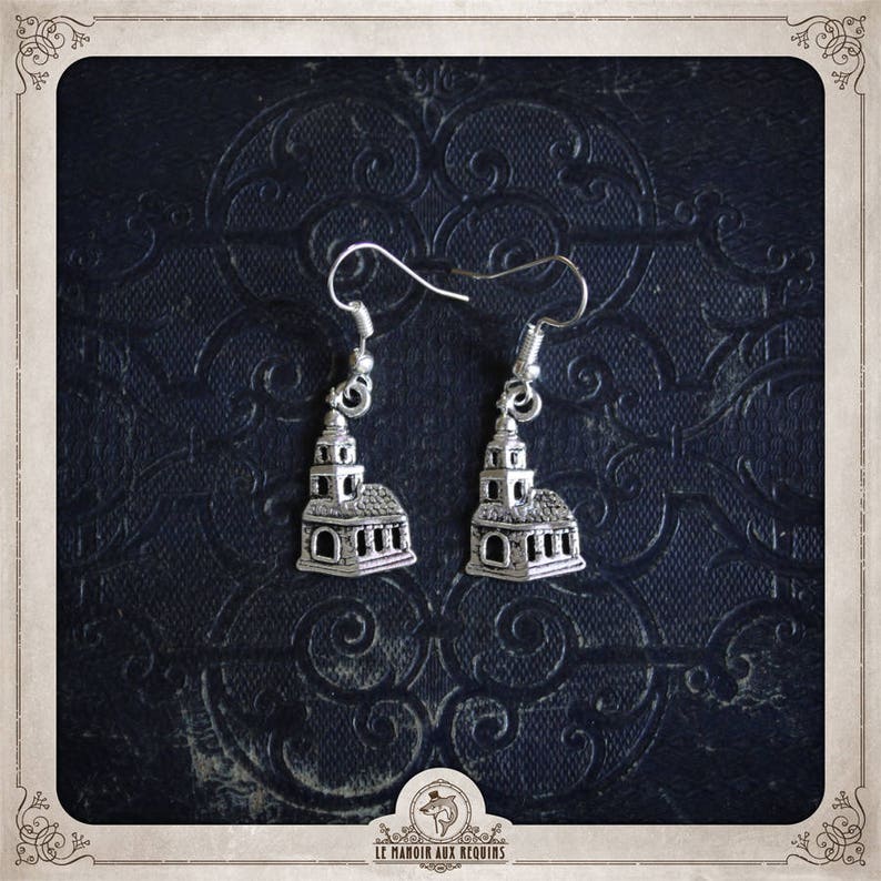 MEDIEVAL EGLISES silver earrings medieval churches BOA064