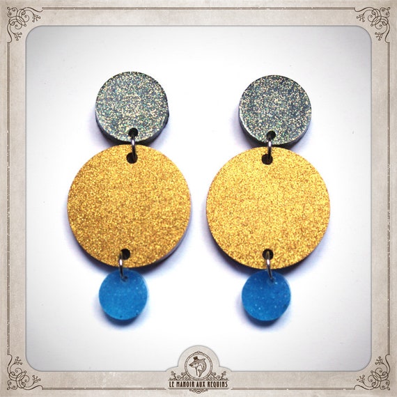 Circle block earrings deals