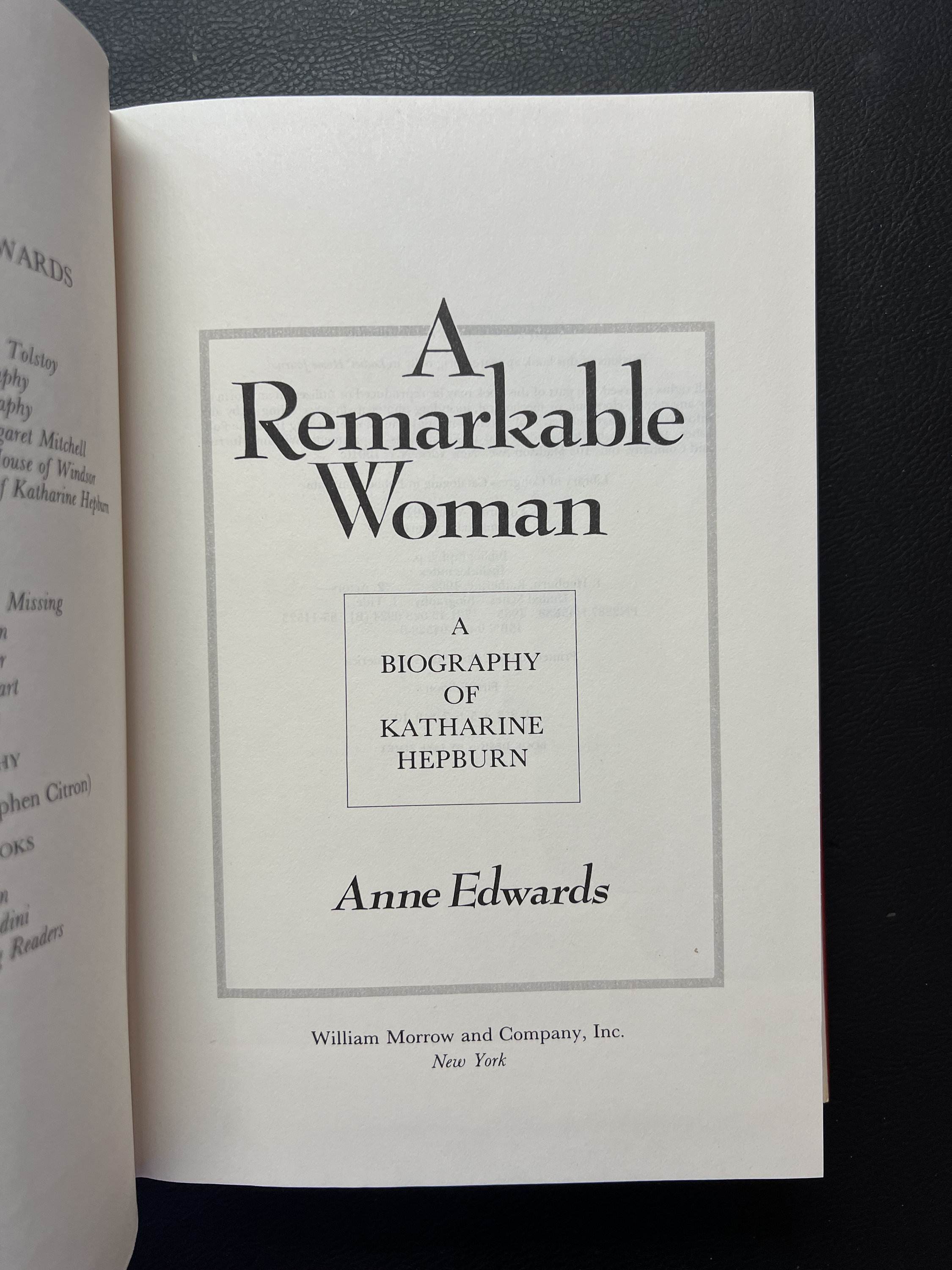 A Remarkable Woman - A Biography of Katherine Hepburn by Anne Edwards ...