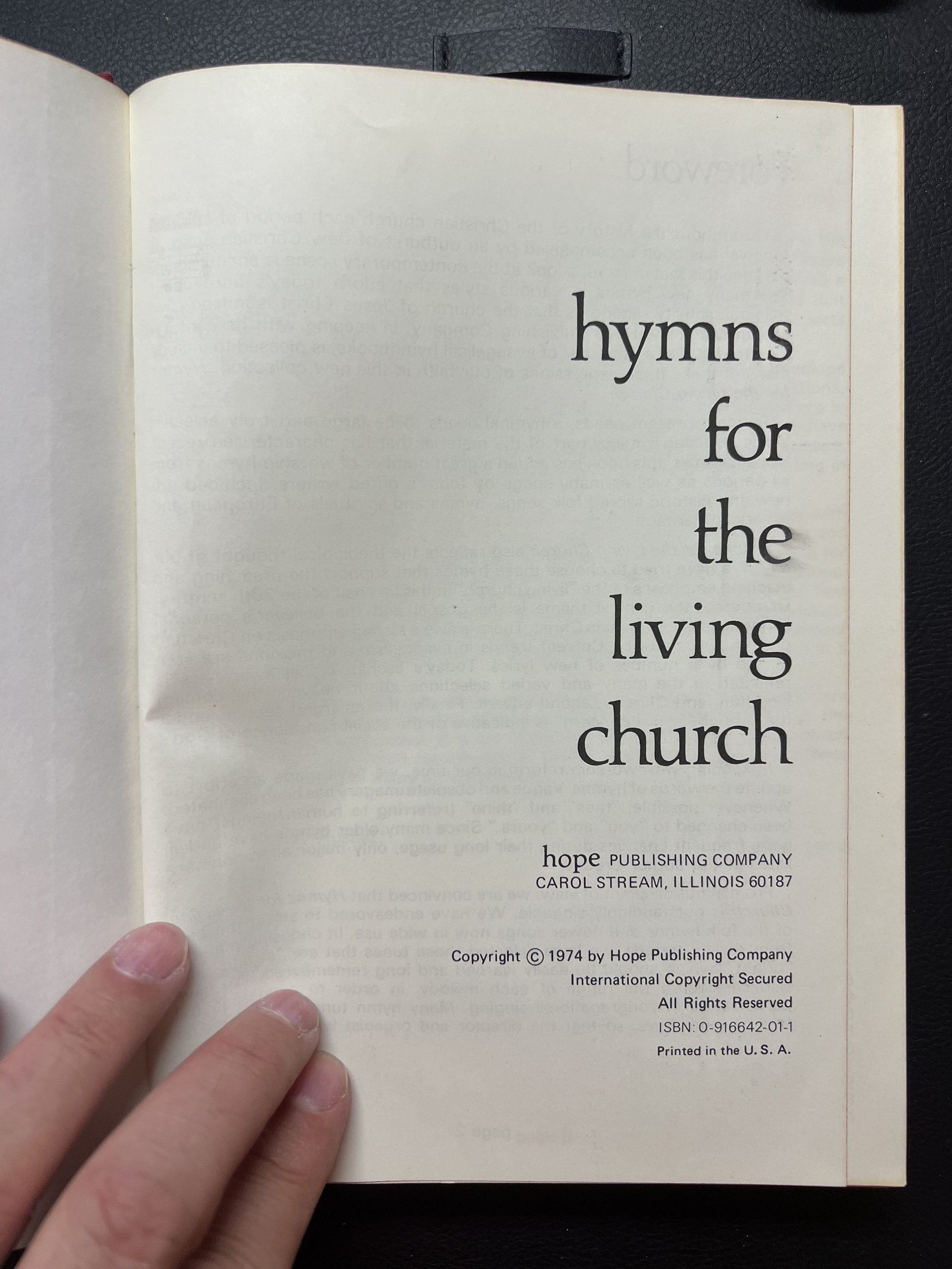 Hymns For The Living Church – Hope Publishing Hardcover Hymnal (1993, Agape)