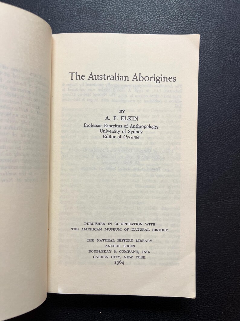 The Australian Aborigines by A. P. Elkin (copyright 1964) - Etsy