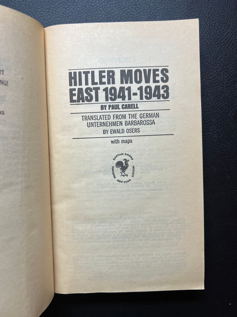 Wb Hitler Hitler Moves East 1941 - 1943 by Paul Carell (copyright 1966) - Etsy