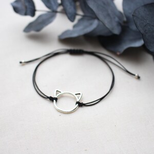 Kordel Katze Silber Armband/Fußkette - HannischJewelry