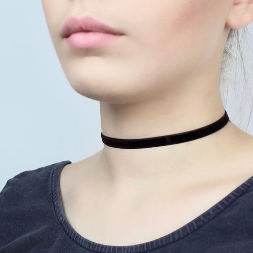 Thick Black Velvet Choker Wide Black Choker Black Choker Etsy