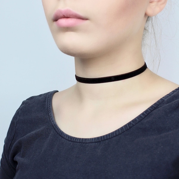 Verstellbarer Samt Schwarz Choker - HannischJewelry