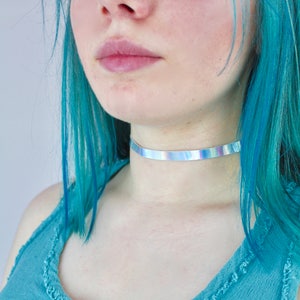 Holo Silver Choker TinyLittlePiecesShop image 2