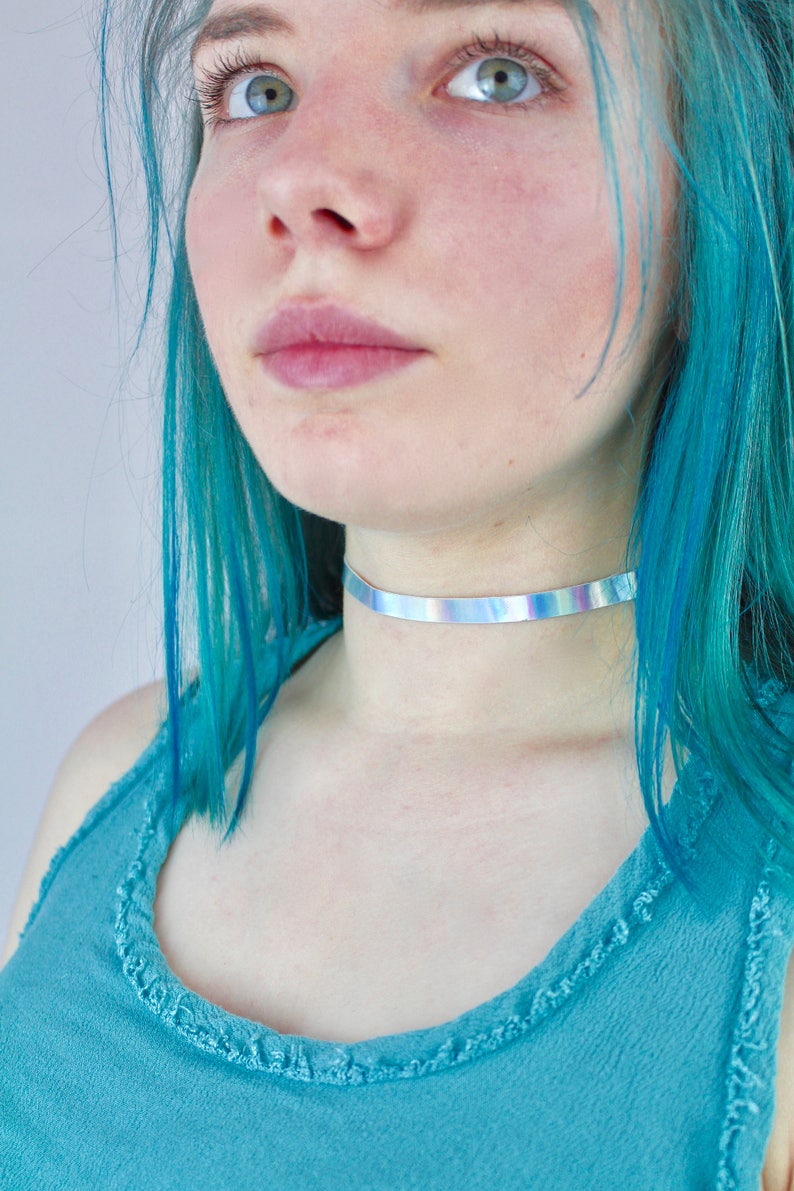 Holo Silver Choker TinyLittlePiecesShop image 2