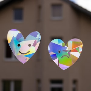 Sun Catcher Sticker Splitter "Mal so, Mal so" Herzen