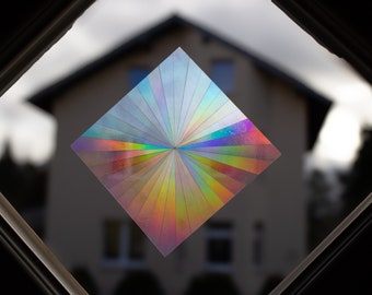 Sun Catcher Sticker Radiant Großes Quadrat