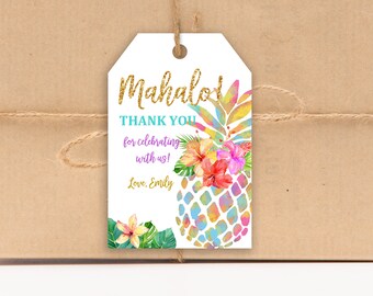 Set of 20 Aloha Gift Tag Tropical Wedding Tag Aloha Favor Tags Hawaii Tropical Aloha Thank you Tags Aloha Party Favor Item code: J772