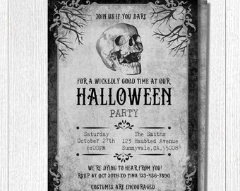 halloween invitation etsy