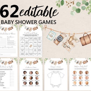 Travel Baby Shower Game Printable Editable Baby Shower Games Bundle Adventure Awaits Boy Baby shower World Map Suitcase Editable Bab268