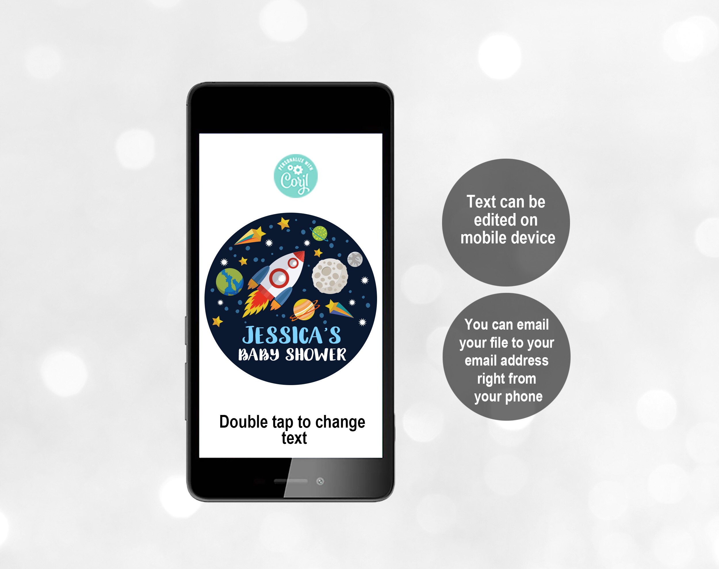 Outer Space Baby Shower Cupcake Topper Party Favor Label Etsy