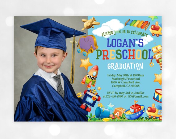 preschool graduation invitation cute kids graduation party etsy