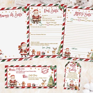 Letter to Santa Kit Kinder Brief an Santa Set Weihnachtsbrief Bearbeitbar Druckbar Weihnachtswunschliste Zeichnung für Santa Umschlag lts2