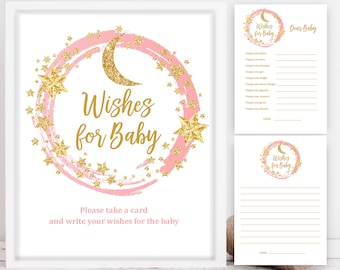 Wishes for baby card and sign  Twinkle twinkle little star baby shower  Download  Twin1