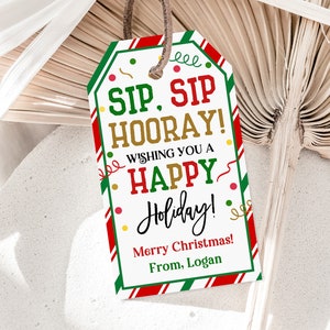 Stroh Weihnachten Geschenkanhänger Urlaub Schule Geschenkanhänger Kinder Geschenk Etikett Studenten Klassenzimmer Favor Tag Sip Sip Hooray Bearbeitbar Druckbar Cht68
