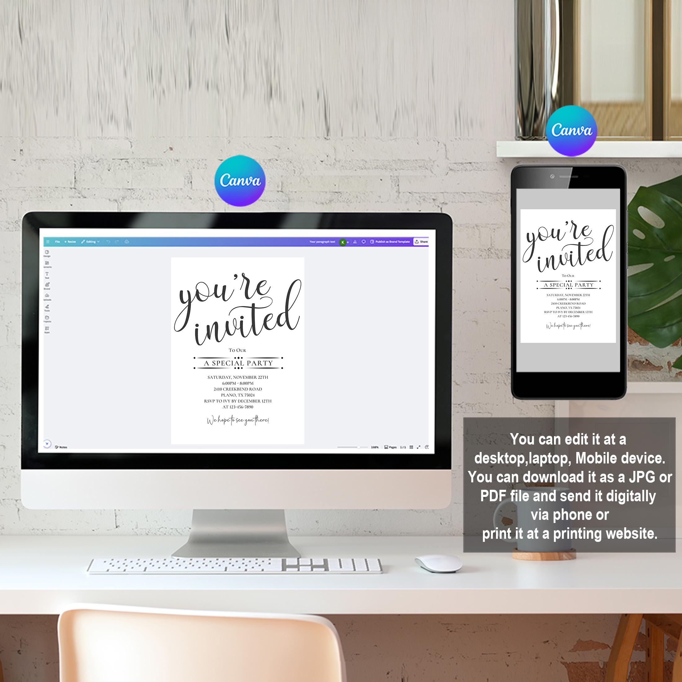 You're Invited Invitation Editable Business Template Special Event
