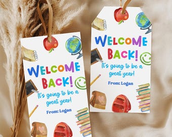 Back to School Gift Tags - Editable Welcome Labels for Kids Bst14