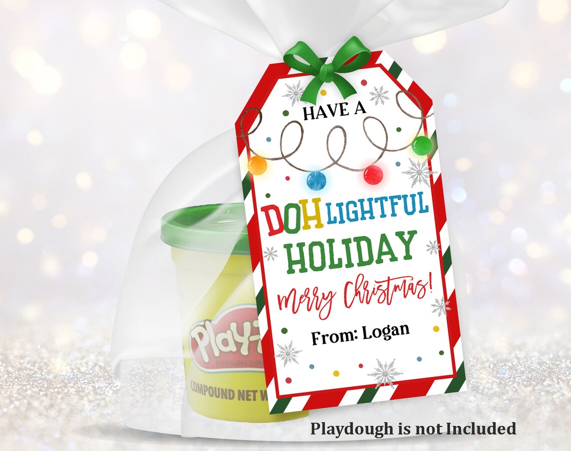 Christmas Playdough Tag Holiday Classroom Favor Tag School Tag - Etsy