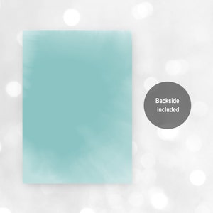 May include: A blank, light blue card with a white background. Backside included.