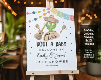 Baby Shower Welcome Poster: Fiesta Taco Party (Editable Printable Bab243)