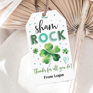 St. Patrick&#39;s Day You Shamrock Gift Tag Editable Rainbow Treat Bag Tag Printable St. Patrick&#39;s Day Teat Tag Classroom Teacher Staff Spt13