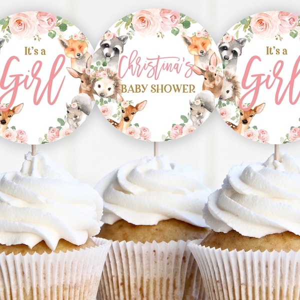 Woodland Baby Shower Cupcake Topper Etsy