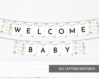 Gender Neutral Baby Clothes Banner: Boho Greenery Laundry Garland Bab235