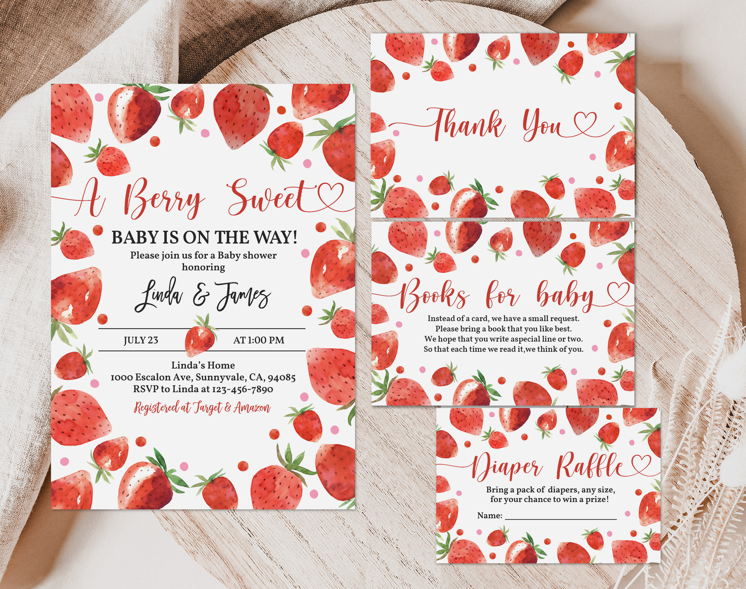 A Berry Sweet Baby is on the Way Baby Shower Welcome Sign 