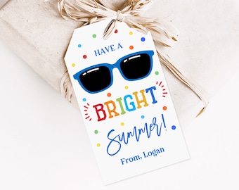 Classroom Gift Tag: Summer Break Sunglasses - Editable & Printable Est46