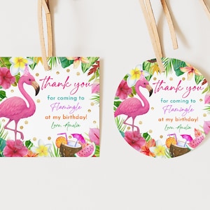 Flamingo Favor Tag Flamingle Birthday Thank You Sticker Editable Flamingo Favor Tag Flamingo Party Favor Label Summer Party Tag Bir489