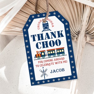 Train Birthday Favor Tags  Train Thank You Tags  Download  EDITABLE  Bir137