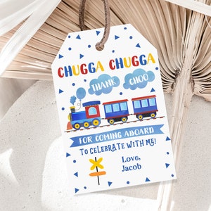 Etiqueta de cumpleaños de tren Etiqueta de regalo de tren EDITABLE, Descargar Bir60