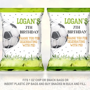 Sac à puces anniversaire football Soccer Party Favor Football sport garçon cadeau d'anniversaire école vert numérique imprimable imprimable téléchargement Bir245