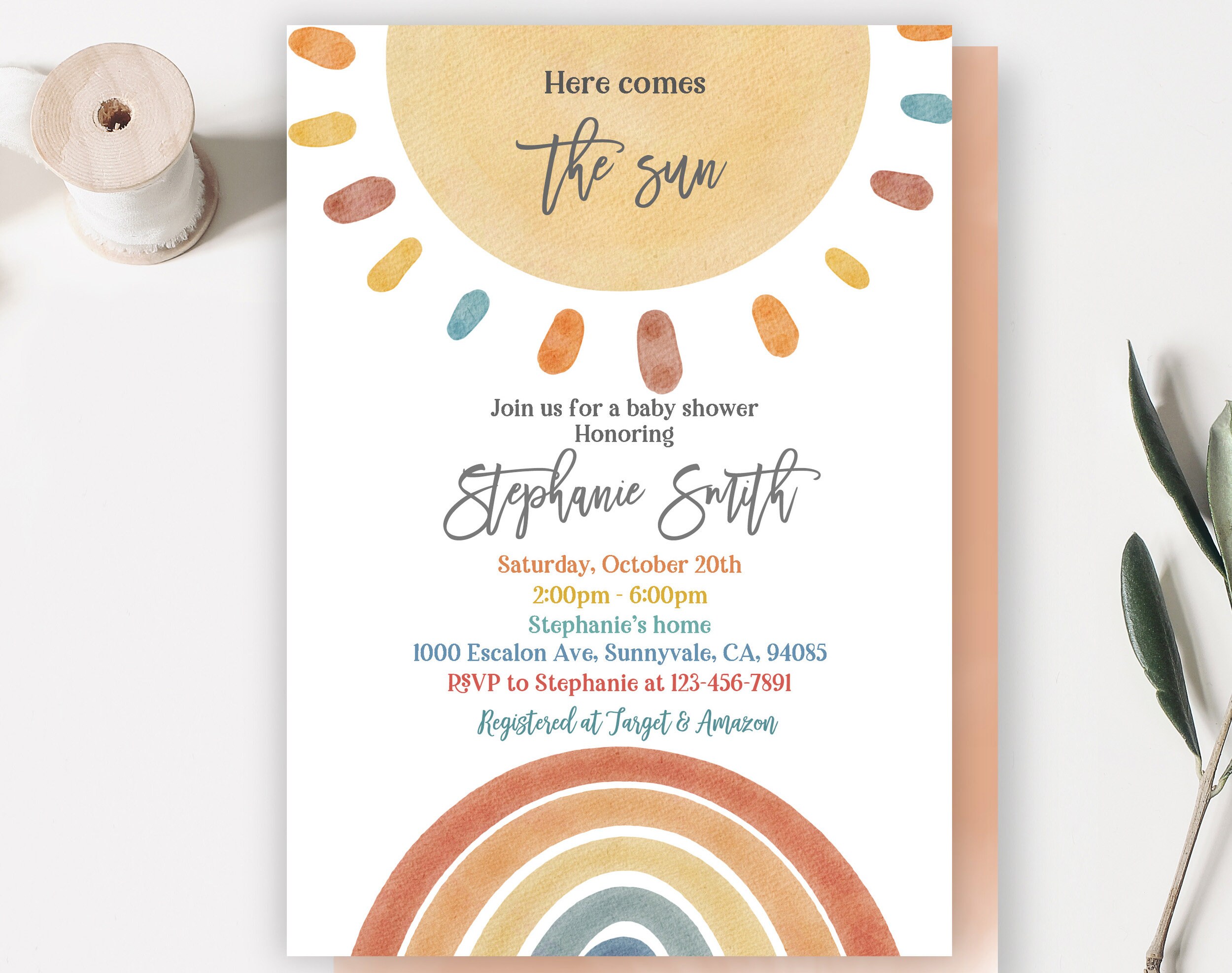 Boho Rainbow Raffle Tickets Baby Shower Lottery Raffle Game - Printed ...