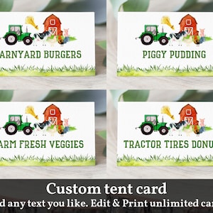 Tarjeta de tienda de alimentos para tractor Etiqueta de alimentos para granja EDITABLE Descargar Bir117