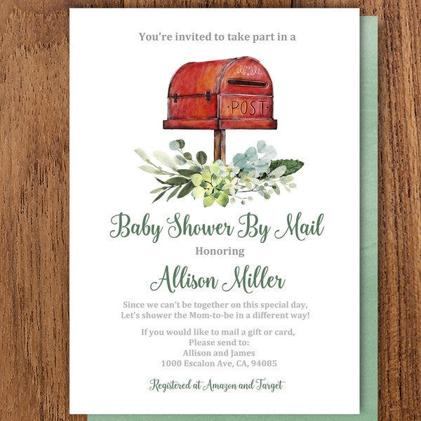 Baby Boy Shower Invitation by Mail Etsy