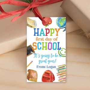 Back to School Tag: Druckbares Klassenzimmer Geschenk - bearbeitbarer Download Bst6