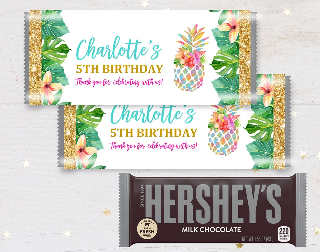 Pineapple Chocolate Wrapper Tropical Candy Wrapper Download - Etsy