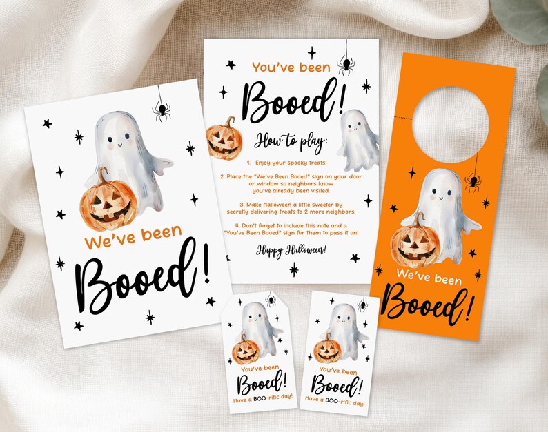 You've Been Booed Halloween Kit - Printable Tags and Door Hanger - Etsy