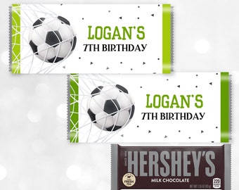 Soccer Birthday Candy Bar Wrapper Soccer Party Chocolate Label Birthday Favor Football Sports Boy Digital Printable Editable Download Bir245