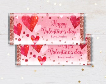 Valentine's day chocolate wrapper  Happy Valentine's Day  EDITABLE  Download  Val1