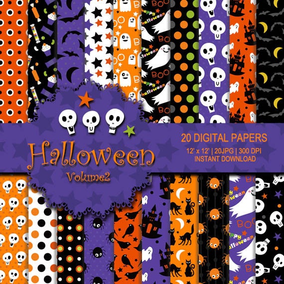 Halloween digital paper Halloween background Halloween | Etsy