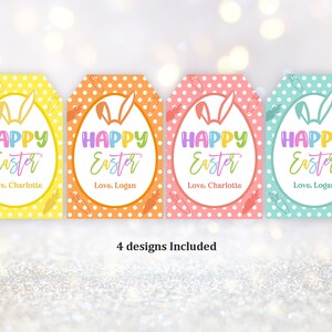 Pasen Tags Cadeau Bedankkaartjes Konijntje Kaart Pastelkleur Mandlabel Kinderen Klas School Cadeaukaartje Feestdecor Vrolijk Pasen Bewerkbare Download Eat18