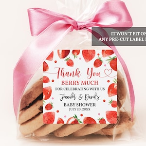 Danke, Beere viel Platz Tag Erdbeer Party Farmers Market Bearbeitbar Druckbar Download Bab181