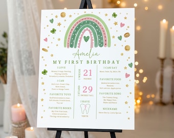 First Birthday Sign: St. Patrick's Day Lucky One (Editable Printable SpI1)