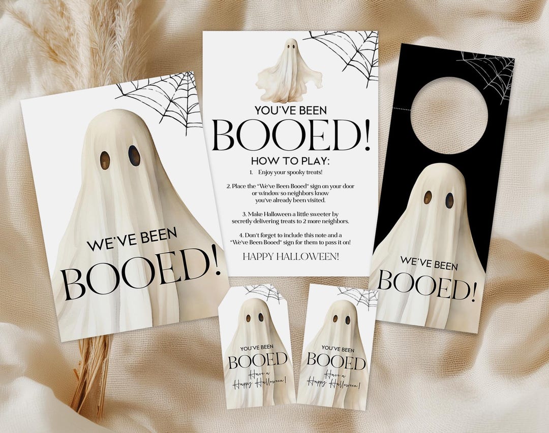 You've Been Booed Halloween Kit - Printable Treat Tags and Door Hanger ...