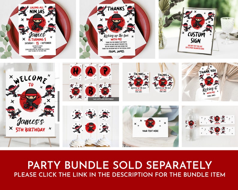 a party bundle with a red and black theme